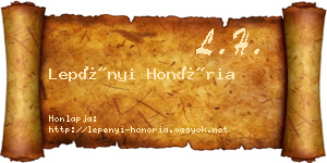 Lepényi Honória névjegykártya